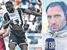 Keinan Davis sovrasta Beukema del Bologna, a destra Fabio Bazzani