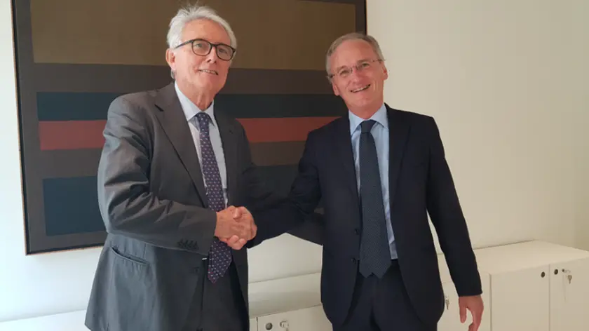 Passaggio di consegne tra Bruno Malattia e Giuseppe Morandini