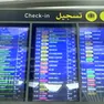 Il tabellone dei voli in partenza dall’aeroporto di Marrakech (foto Ansa)