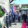 La cerimonia della deposizione della corona di fiori con il presidente slovacco
