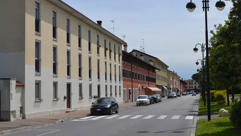 Uno scorcio di via Roma a Torviscosa