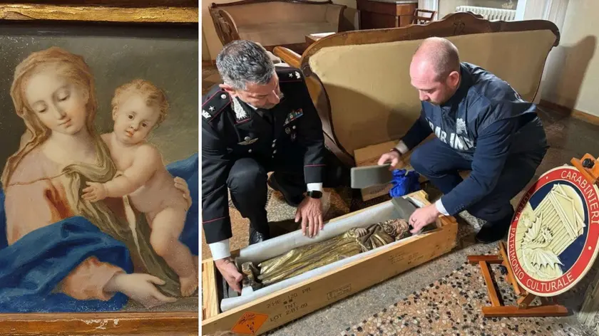 Due delle opera d'arte sequestrate dai carabinieri di Udine
