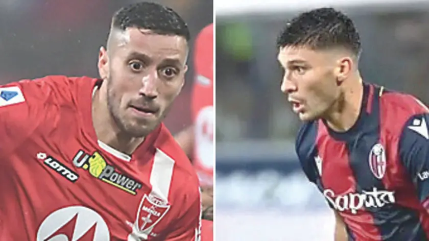Patrick Ciurria, ora al Monza, e (a destra) Nicolò Cambiaghi del Bologna: entrambi ex Pordenone
