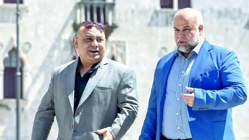 I giornalisti Wael al-Dahdouh e Safwat al-Kahlout a Udine (foto Luca D'Agostino)