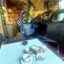 L’auto finita all’interno della panetteria dopo avere sfondato la vetrina