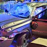 Una delle auto coinvolta nell'incidente a Cordenons