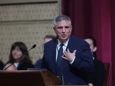Fabrizio Brancoli all'Università di Trieste durante il suo intervento (Lasorte)