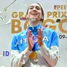 La soddisfazione di Giulia Rizzi a Bogotà con l’oro al collo e sotto durante la finalefoto bizzi