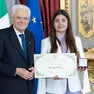 Sergio Mattarella insieme a Giorgia Fabris