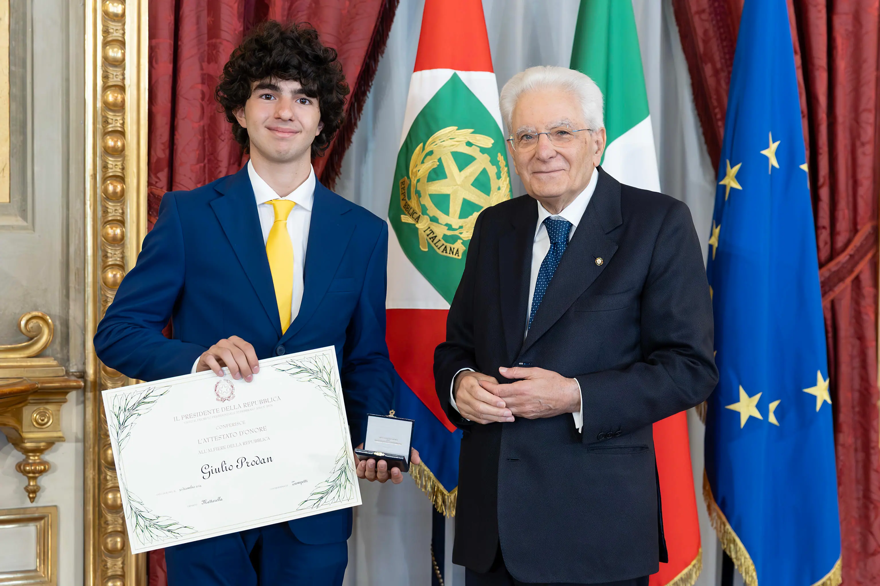Giulio Prodan con il Presidente della Repubblica