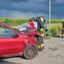 Le due auto incidentate a Camino al Tagliamento