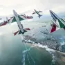 Una passata edizione dell’Air show delle Frecce tricolore sopra la spiaggia di Grado