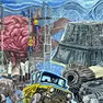 Particolare di un’opera di Walter Bortolossi: The Transhumanists