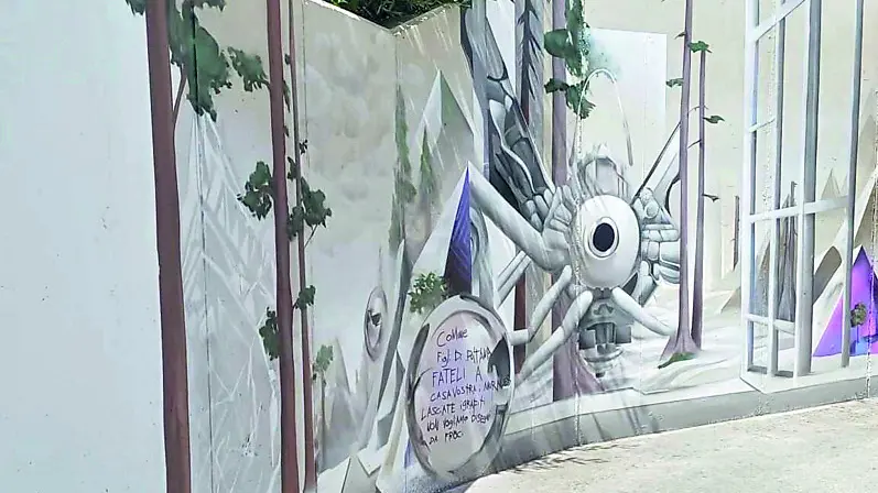Uno dei murales realizzati dagli artisti nel sottopasso di via Emilia a San Giorgio di Nogaro