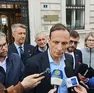 Il presidente Fedriga parla alla stampa a vertice concluso. Foto Lasorte
