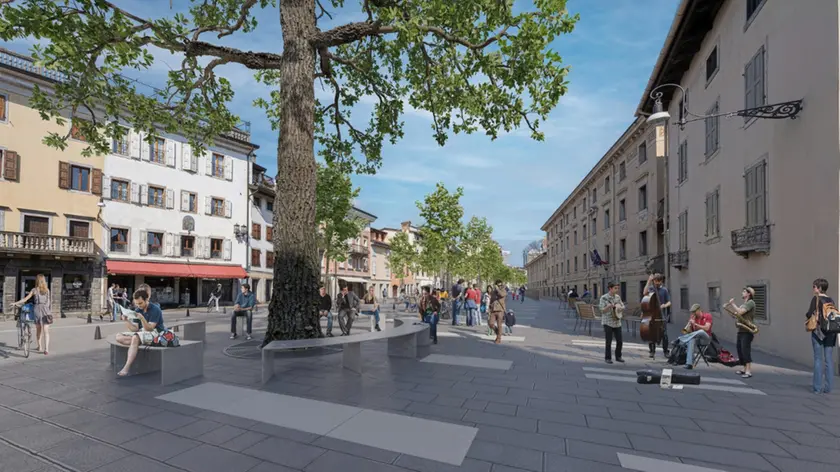 Il rendering mostra come sarà via Gemona a lavori ultimati