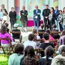 Un momento della premiazione con gli studenti,