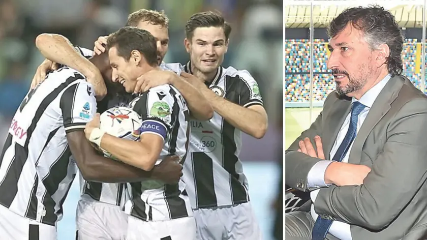 L’Udinese ha chiuso il campionato 12ª, a destra Gino Pozzo (foto Petrussi)