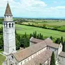 Un’immagine della basilica e dell’area interessata dal progetto