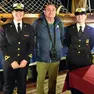 Sergio Coran durante la recente visita alla nave Vespucci