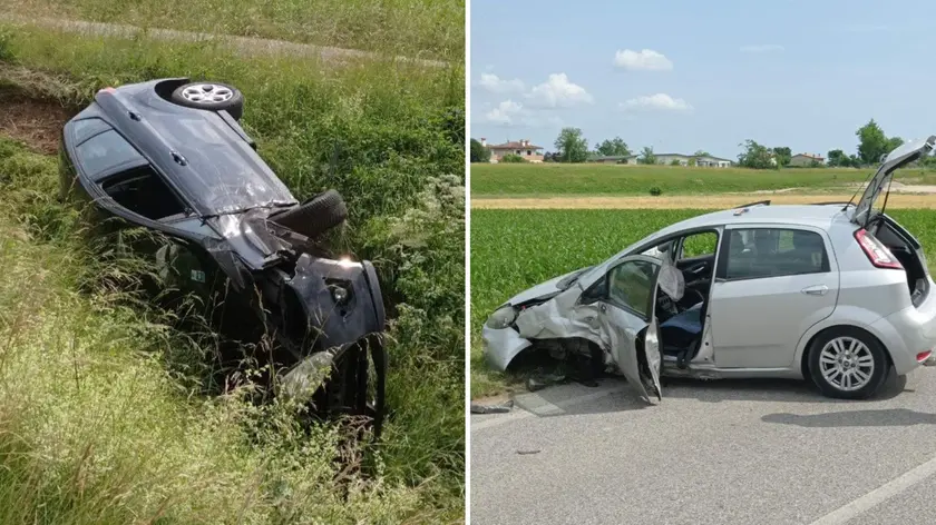 I due veicoli coinvolti nell'incidente a Manzano