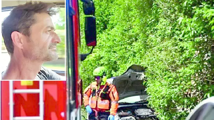 Le operazioni di soccorso in via Vial d’Aviano a Pordenone, dove Federico Caligo era finito fuori strada
