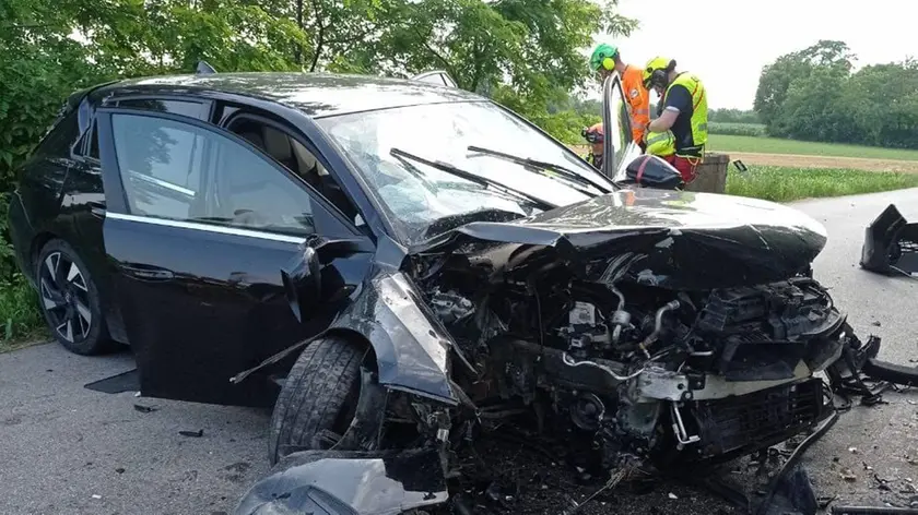 L'auto coinvolta nell'incidente a Mereto