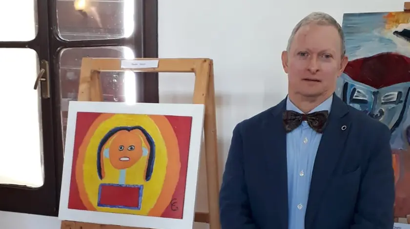 Claudio Gallo con alcune opere