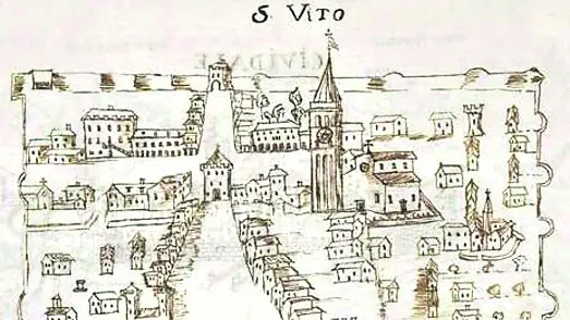 Una mappa di San Vito al Tagliamento risalente al XVII secolo