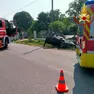 Una delle due auto si è capovolta completamente