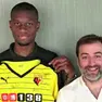 Il manager franco-persiano Mogi Bayat assieme a Christian Kabasele ai tempi del Watford