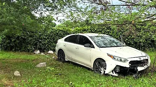 L'auto nel giardino a Roveredo in Piano