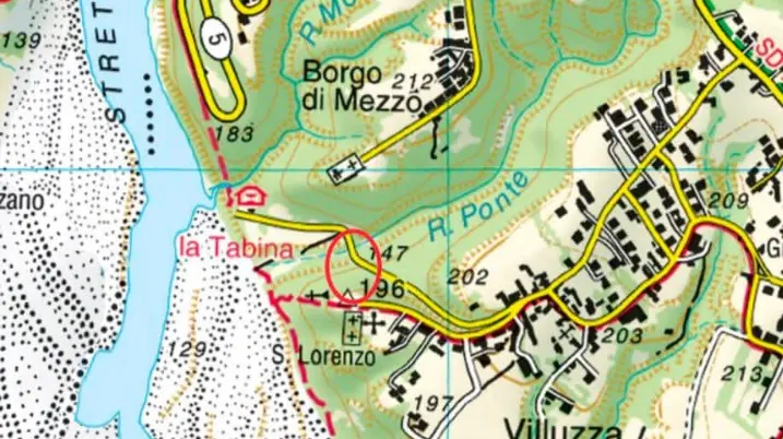 Il punto in cui si è verificato l'incidente