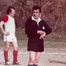 Due foto di Ennio Segatti, da calciatore e da arbitro