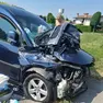 Il van distrutto dopo l'incidente
