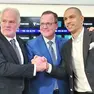 Il dt Gokhan Inler (a destra) e il supervisore del gruppo Gianluca Nani con il dg Collavino