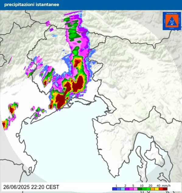La mappa dell'Osmer con le zone più colpite