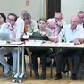 I banchi del centrosinistra che si è spaccato ancora una volta su una mozione di politica internazionale. Foto Petrussi