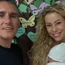 Igor Cassina con la moglie Valentina Nardin e la piccola Athena