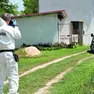 A sinistra un agente della scientifica dei carabinieri foto ambrosio/petrussi