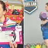 A sinistra, Diana con la medaglia d’argento, a destra, durante un allenamento di Kettlebell lifting