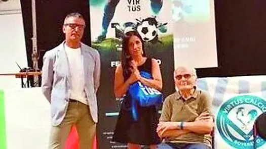 Giobatta Cadelli alla festa per i cento anni della Virtus calcio