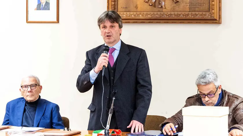 Il sindaco di Faedis Luca Balloch, a sinistra il vicesindaco Luciano Palmieri