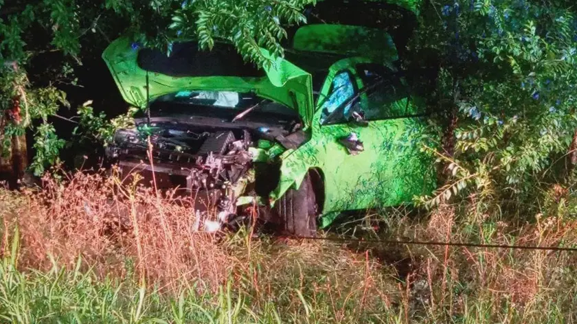L'auto coinvolta nell'incidente a Paderno di Premariacco