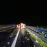 La roulotte coinvolta nell'incidente in A28