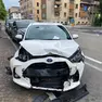 Una delle auto coinvolte nell'incidente a Udine