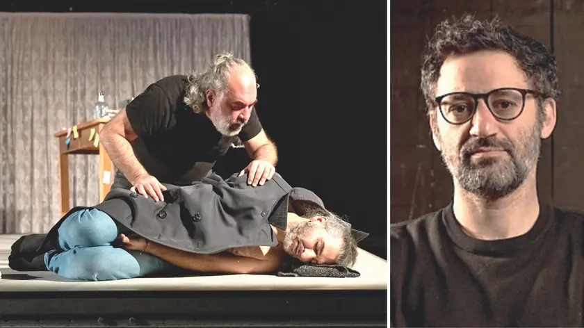 Wael Kadour e Mohamad Al Rashi, i protagonisti di The Long Shadow. A destra il regista Omar Elerian