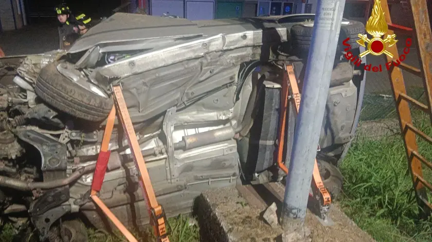 L'auto coinvolta nell'incidente a Mortegliano