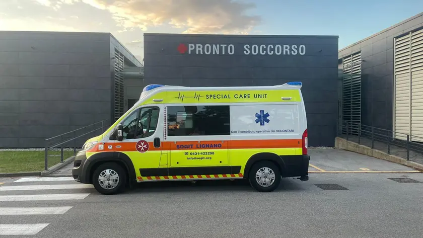 Un'ambulanza della Sogit a Lignano