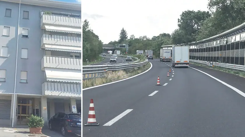 Il palazzo in cui abitava Michele Gallo, a destra il luogo dell'incidente
